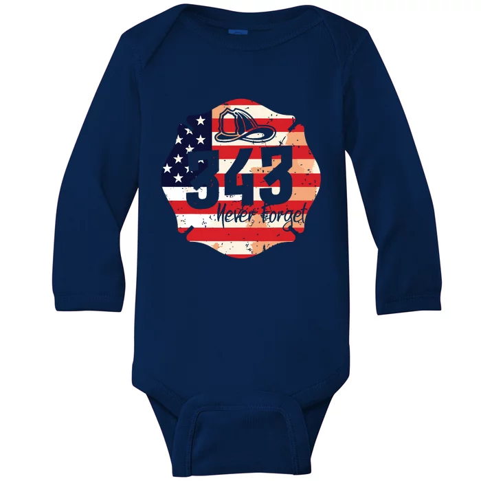 343 Never Forget Baby Long Sleeve Bodysuit