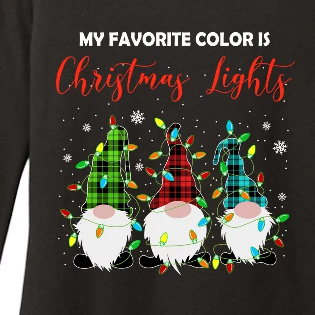 3 Nordic Gnomes Swedish Xmas Lights Nisse Tomte Christmas Cool Gift Womens CVC Long Sleeve Shirt