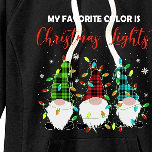 3 Nordic Gnomes Swedish Xmas Lights Nisse Tomte Christmas Cool Gift Women's Fleece Hoodie