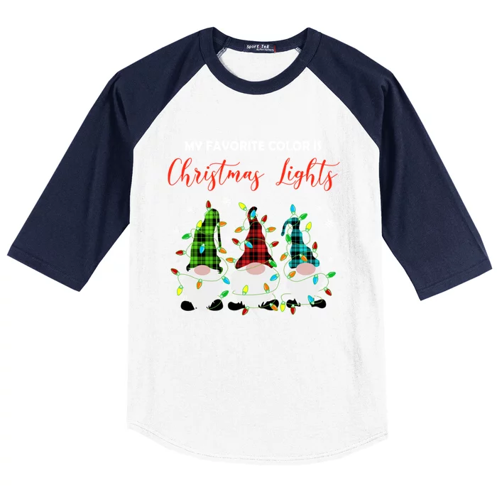 3 Nordic Gnomes Swedish Xmas Lights Nisse Tomte Christmas Cool Gift Baseball Sleeve Shirt