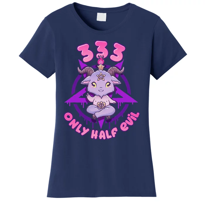 333 Only Half Evil I Anime Pastel Grunge Kawaii Baphomet Women's T-Shirt