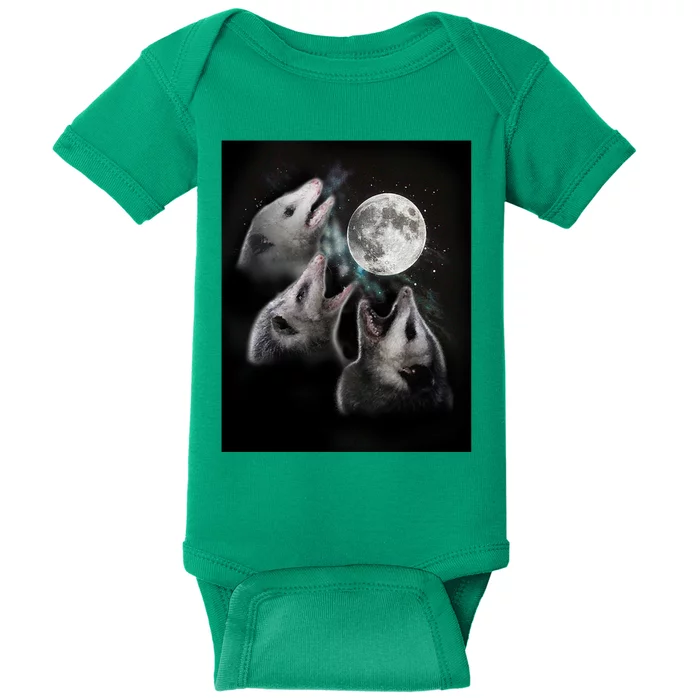 3 Opossum Moon Baby Bodysuit