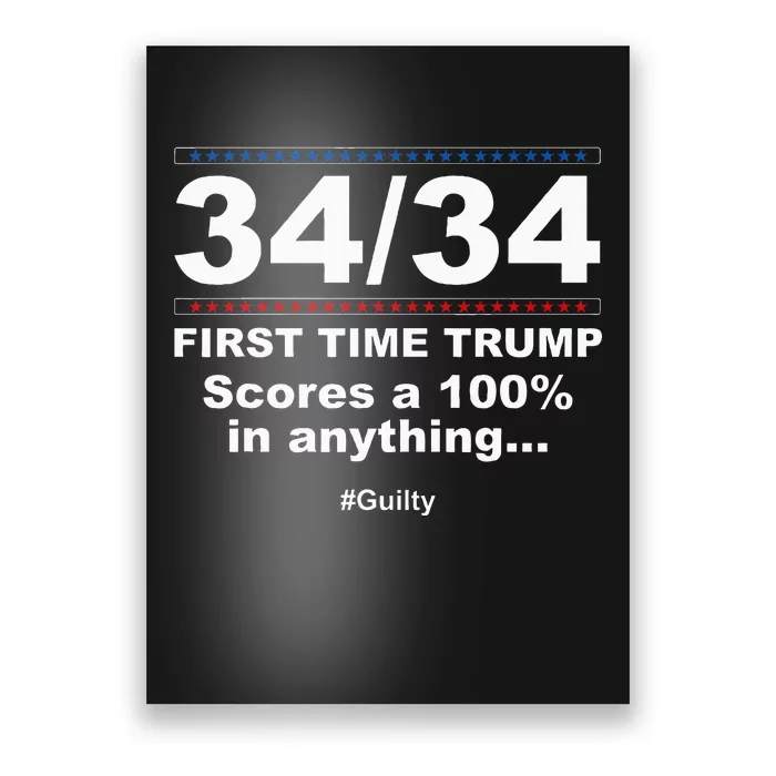 34 Out Of 34 First Time Trump Scores 100 Ny Trial Guilty Poster