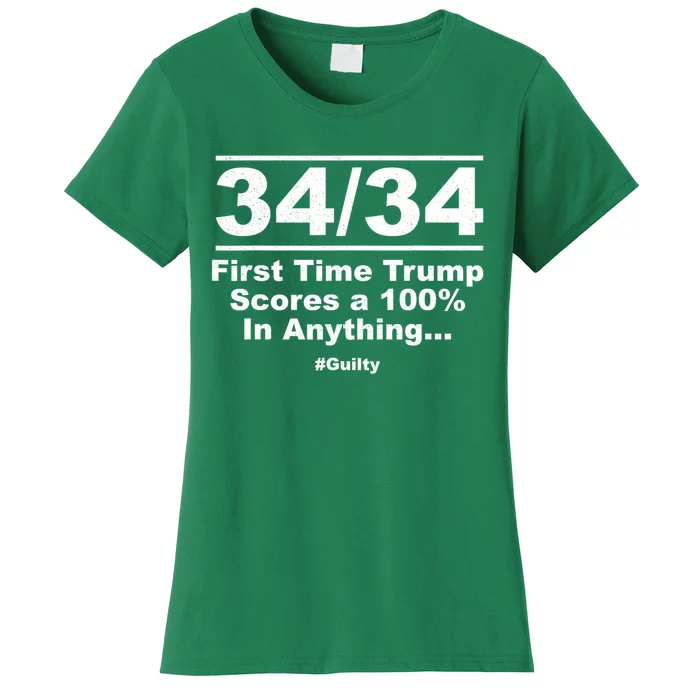 34 Out Of 34 First Time Trump Scores 100% Ny Trial Guilty Women's T-Shirt