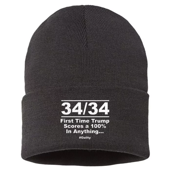 34 Out Of 34 First Time Trump Scores 100 Ny Trial Guilty Sustainable Knit Beanie