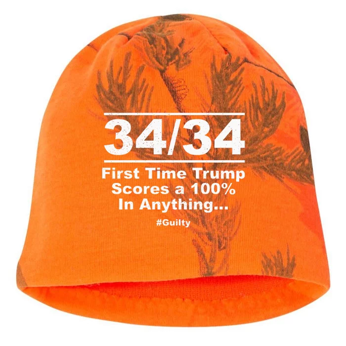 34 Out Of 34 First Time Trump Scores 100 Ny Trial Guilty Kati - Camo Knit Beanie