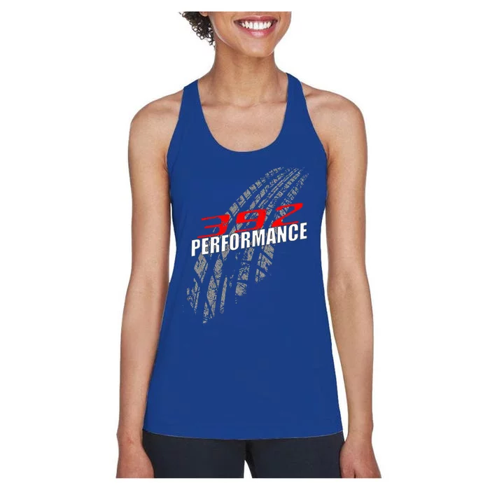 392 Performance 6.4 Tire Marks Race Car Women's Racerback Tank