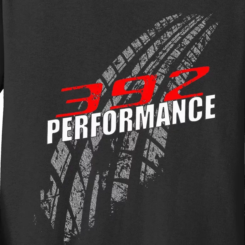 392 Performance 6.4 Tire Marks Race Car Kids Long Sleeve Shirt