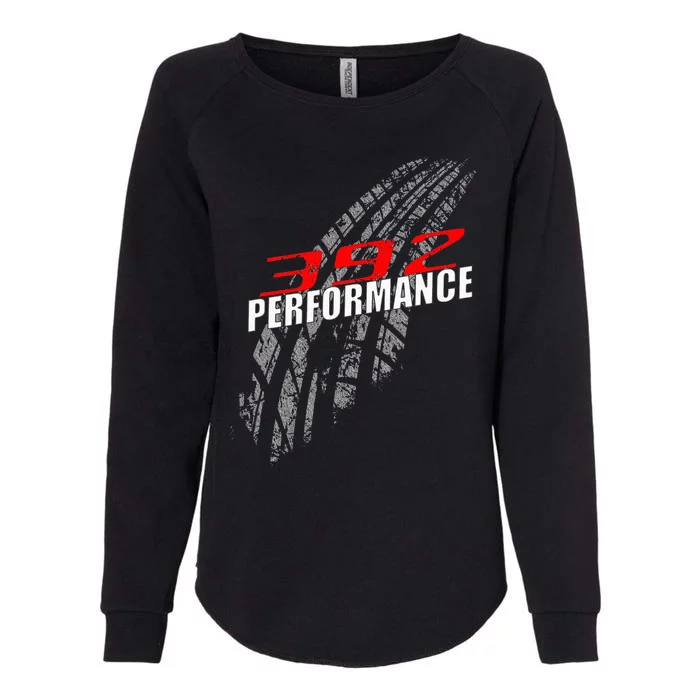 392 Performance 6.4 Tire Marks Race Car Womens California Wash Sweatshirt