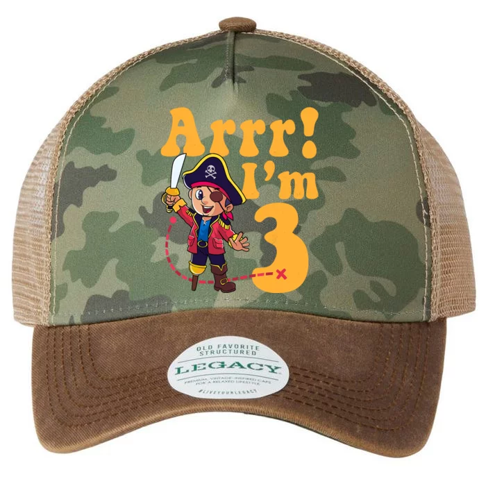 3rd Pirate Birthday Party Arrr IM 3 Three Years Old Legacy Tie Dye Trucker Hat