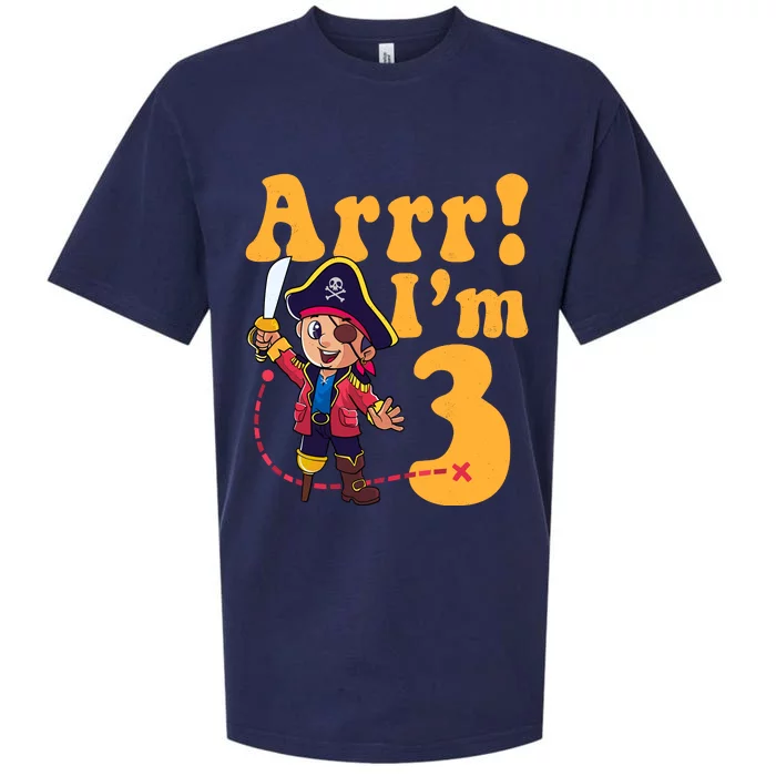 3rd Pirate Birthday Party Arrr IM 3 Three Years Old Sueded Cloud Jersey T-Shirt