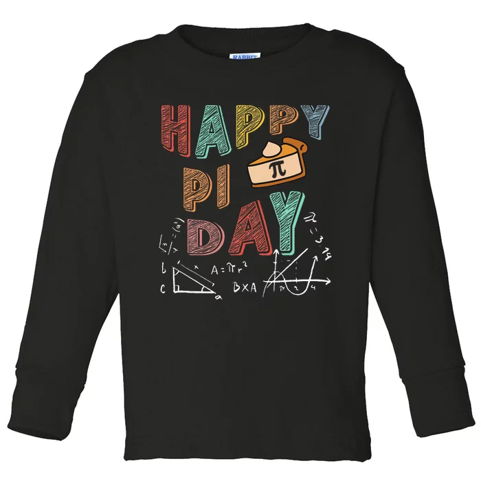 3.14 PI Day Pie Day Pi Symbol For Math Lovers Toddler Long Sleeve Shirt