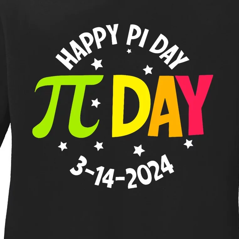 3.14 Pi Day Pie Day Pi Symbol For Math Lovers Ladies Long Sleeve Shirt