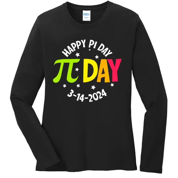 3.14 Pi Day Pie Day Pi Symbol For Math Lovers Ladies Long Sleeve Shirt