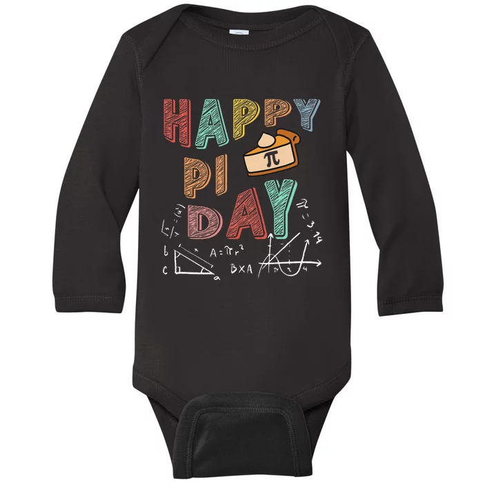 3.14 PI Day Pie Day Pi Symbol For Math Lovers Baby Long Sleeve Bodysuit