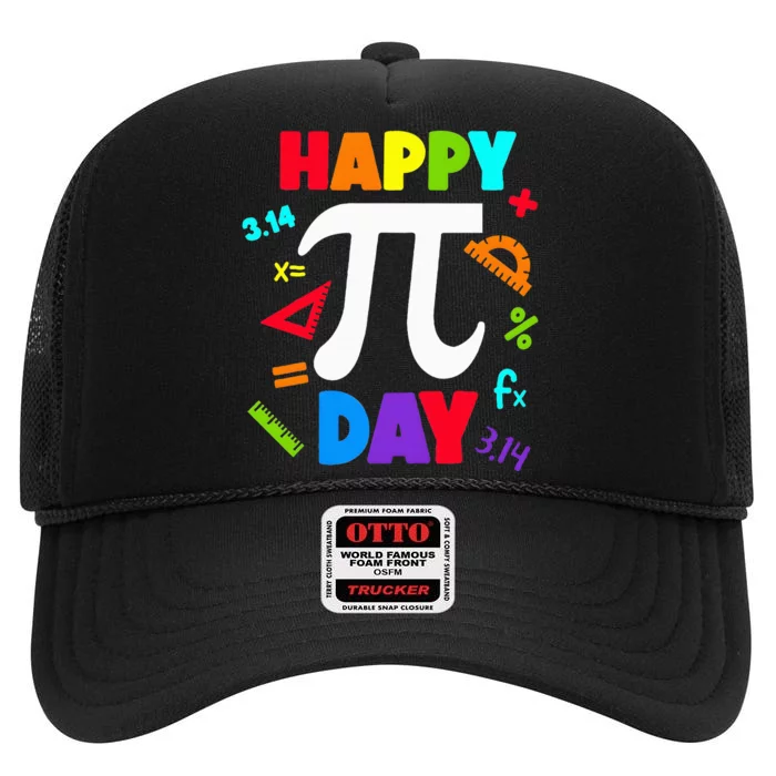 3.14 PI Day Pie Day Pi Symbol For Math Lovers High Crown Mesh Trucker Hat