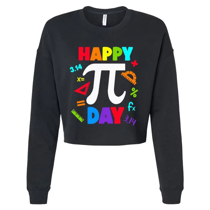 3.14 PI Day Pie Day Pi Symbol For Math Lovers Cropped Pullover Crew