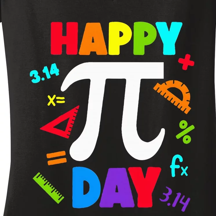 3.14 PI Day Pie Day Pi Symbol For Math Lovers Women's V-Neck T-Shirt