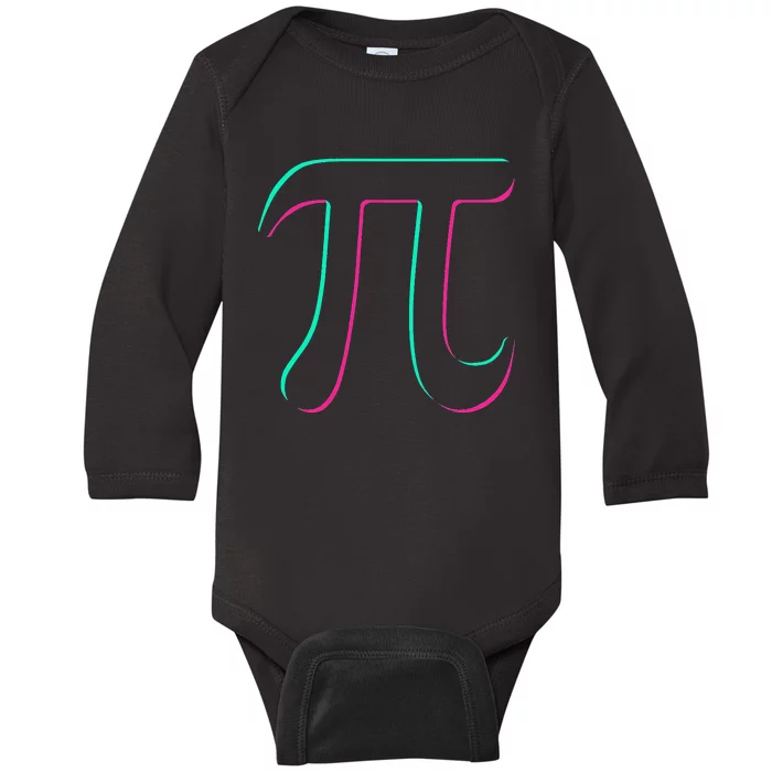 3.14 Pi Digits Glitch 3.14 Pi Math Teacher Happy Pi Day Baby Long Sleeve Bodysuit