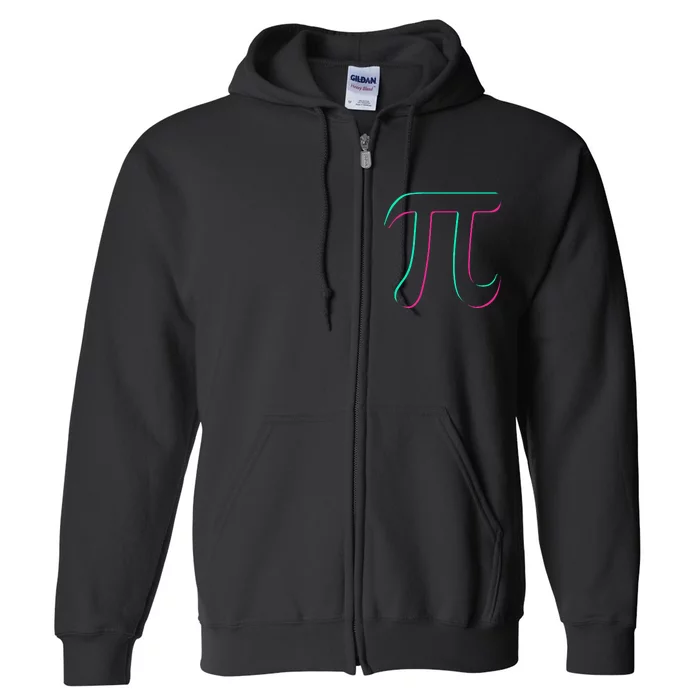 3.14 Pi Digits Glitch 3.14 Pi Math Teacher Happy Pi Day Full Zip Hoodie