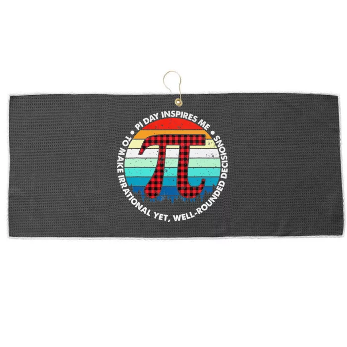 3.14 Pi Digits Vintage 3.14 Pi Math Teacher Happy Pi Day Large Microfiber Waffle Golf Towel