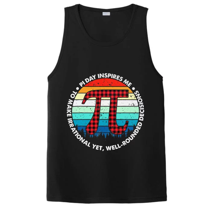 3.14 Pi Digits Vintage 3.14 Pi Math Teacher Happy Pi Day Performance Tank