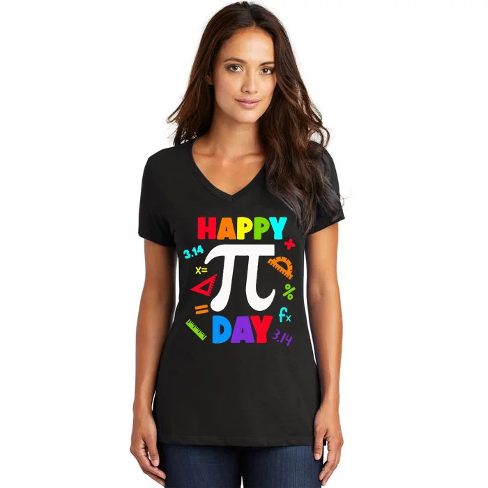 3.14 PI Day Pie Day Pi Symbol For Math Lovers Women's V-Neck T-Shirt