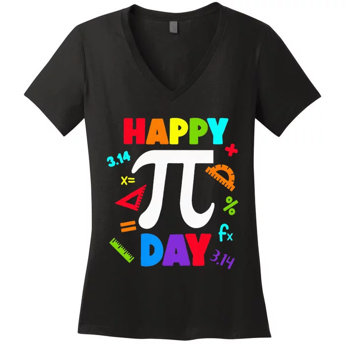 3.14 PI Day Pie Day Pi Symbol For Math Lovers Women's V-Neck T-Shirt