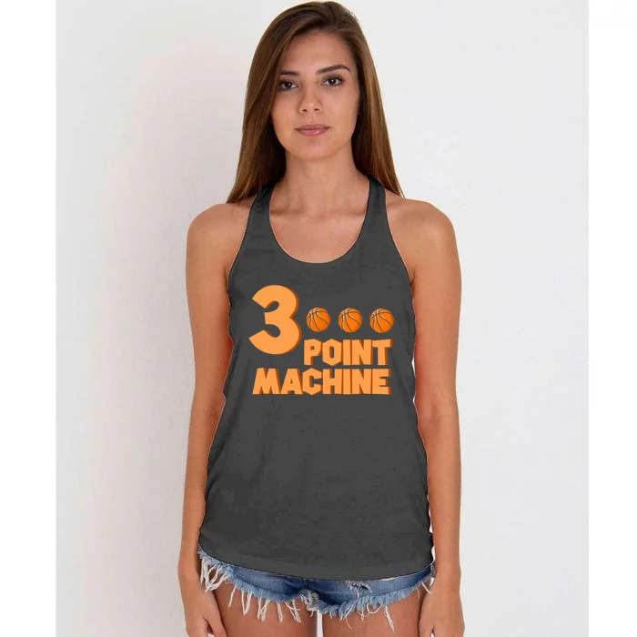 3 Point Machine - Three Point Shooter Ball - Basketball Women's Knotted Racerback Tank