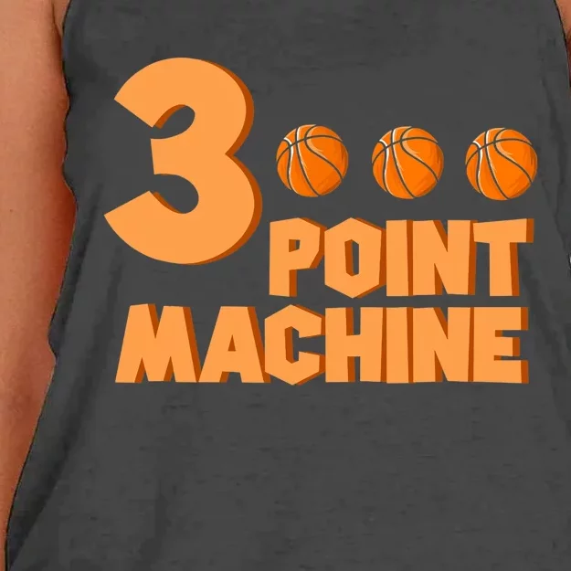 3 Point Machine - Three Point Shooter Ball - Basketball Women's Knotted Racerback Tank