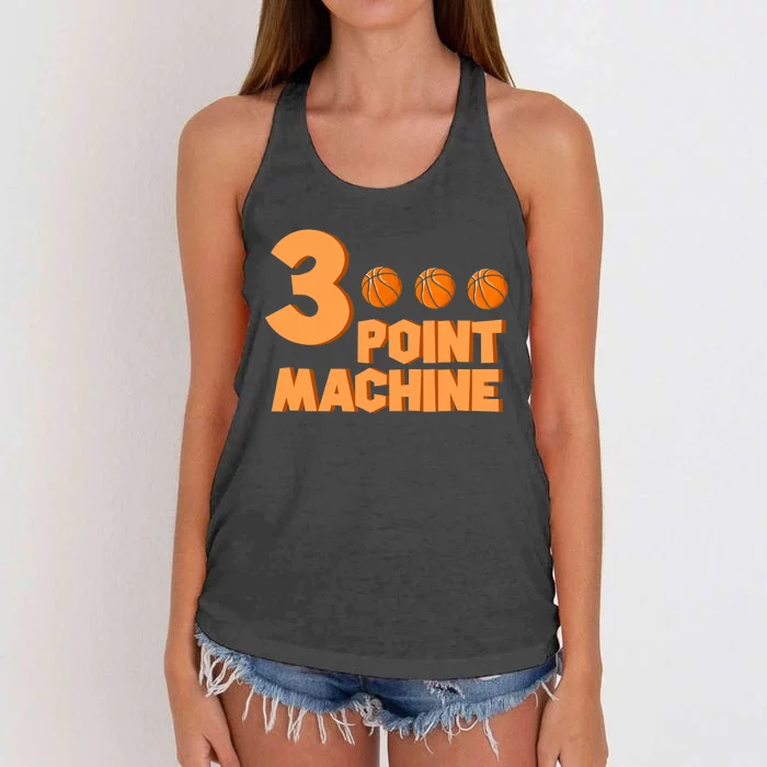 3 Point Machine - Three Point Shooter Ball - Basketball Women's Knotted Racerback Tank