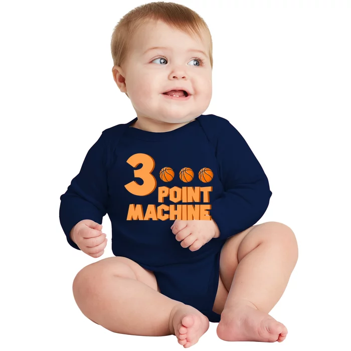 3 Point Machine - Three Point Shooter Ball - Basketball Baby Long Sleeve Bodysuit