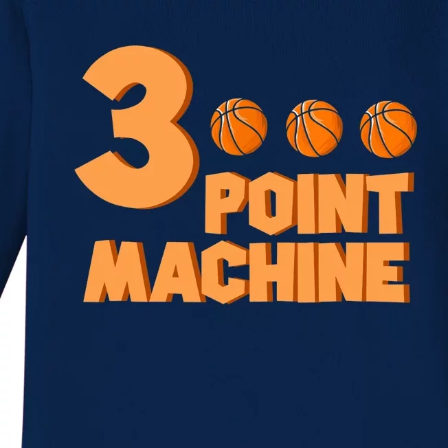 3 Point Machine - Three Point Shooter Ball - Basketball Baby Long Sleeve Bodysuit