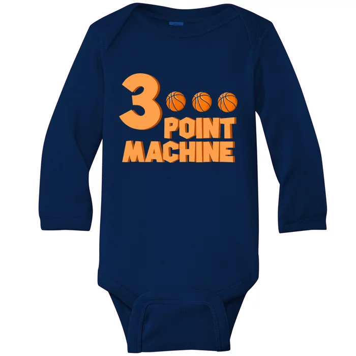 3 Point Machine - Three Point Shooter Ball - Basketball Baby Long Sleeve Bodysuit