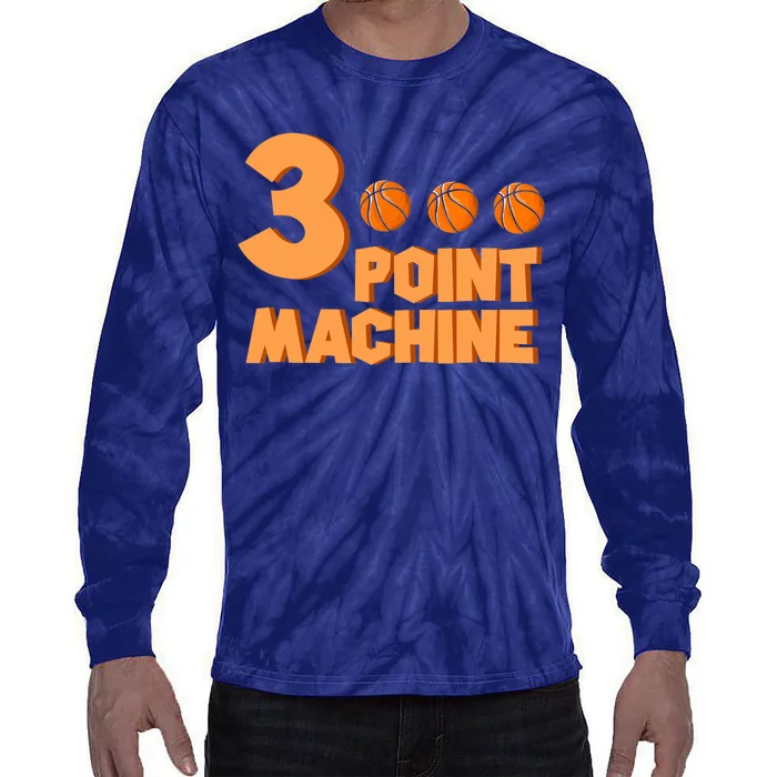 3 Point Machine - Three Point Shooter Ball - Basketball Tie-Dye Long Sleeve Shirt