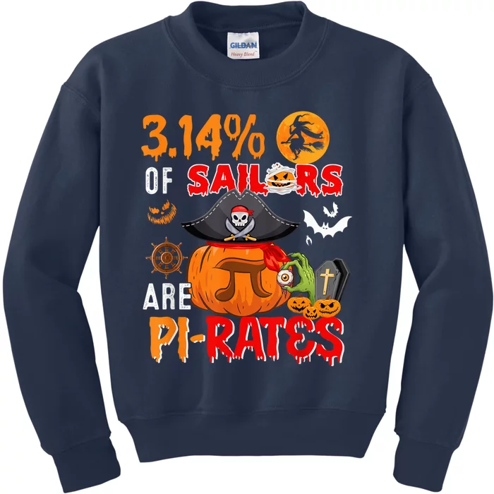 3.14 Percent Of Sailors Are Pi-rates Halloween Pumpkin Lover Kids Sweatshirt