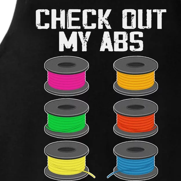 3d Printer Printing Lover Funny Check Out My Abs Filament Ladies Tri-Blend Wicking Tank