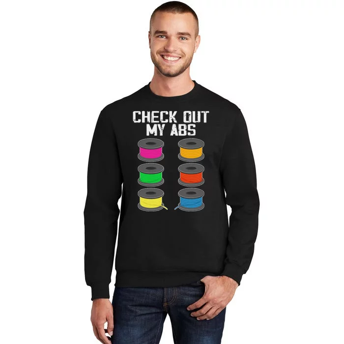 3d Printer Printing Lover Funny Check Out My Abs Filament Sweatshirt