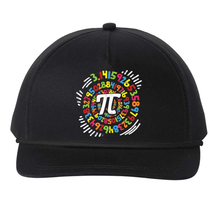 3.14 Pi Pop Art Spiral Math Science Geek Pi Day STEM Teacher Snapback Five-Panel Rope Hat