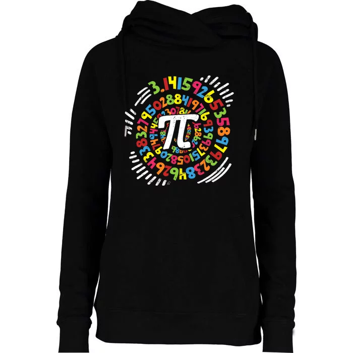 3.14 Pi Pop Art Spiral Math Science Geek Pi Day STEM Teacher Womens Funnel Neck Pullover Hood