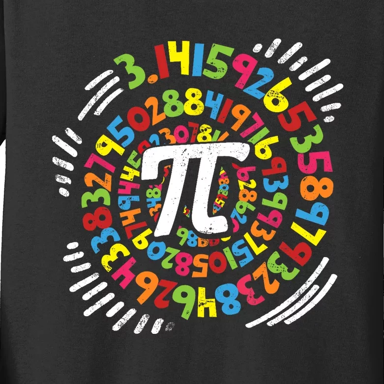 3.14 Pi Pop Art Spiral Math Science Geek Pi Day STEM Teacher Kids Long Sleeve Shirt