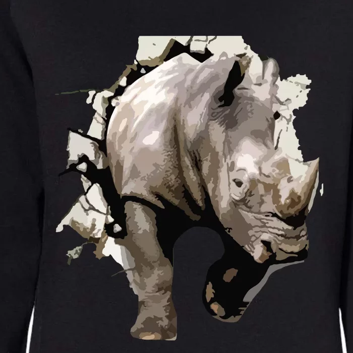 3D Rhino African Safari Animal Rhinoceros Tee Womens California Wash Sweatshirt