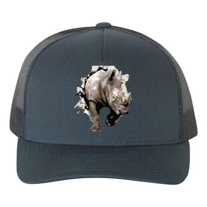 3D Rhino African Safari Animal Rhinoceros Tee Yupoong Adult 5-Panel Trucker Hat