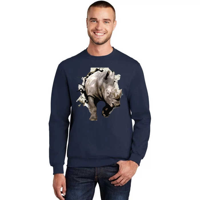 3D Rhino African Safari Animal Rhinoceros Tee Tall Sweatshirt