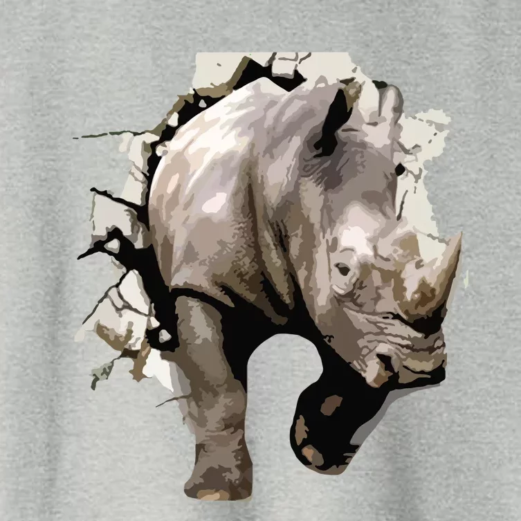 3D Rhino African Safari Animal Rhinoceros Tee Women's Crop Top Tee