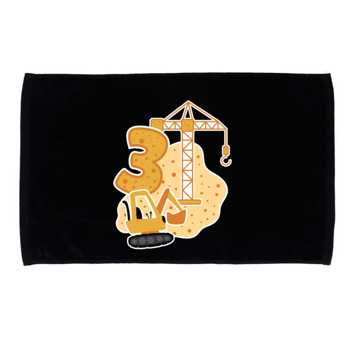 3rd Birthday Construction Microfiber Hand Towel