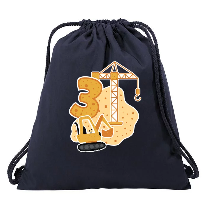 3rd Birthday Construction Drawstring Bag