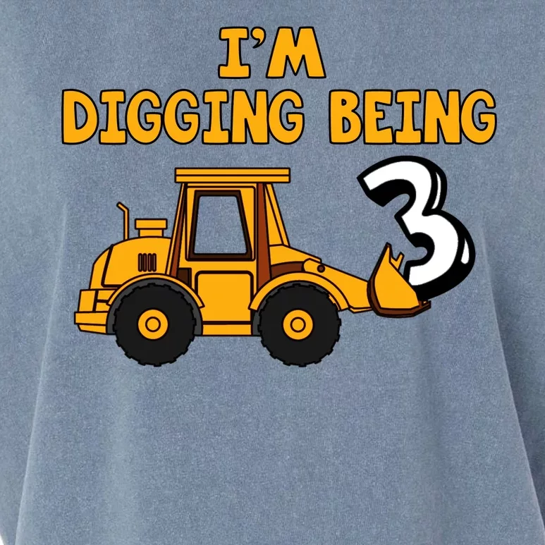 3rd Birthday I'm Digging Being Three Garment-Dyed Women's Muscle Tee