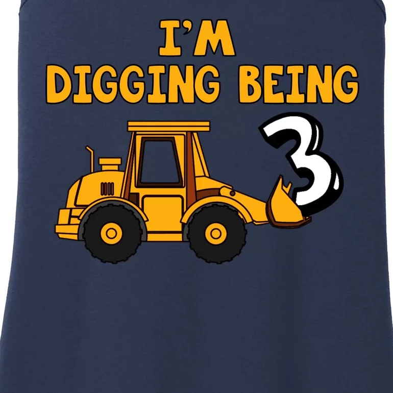 3rd Birthday I'm Digging Being Three Ladies Essential Tank