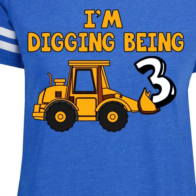 3rd Birthday I'm Digging Being Three Enza Ladies Jersey Football T-Shirt